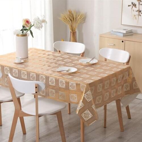 PVC Waterproof And Oil Proof Hollowout Clean Table Cloth Household Rectangular Plastic Glue Party Picnic Supplies