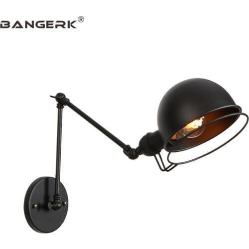 RH Industrial Vintage Sconce Wall Lights Fixtures Mechanical Long Arm LED Wall Lamp Loft Style Black Iron Home Decor Lamps