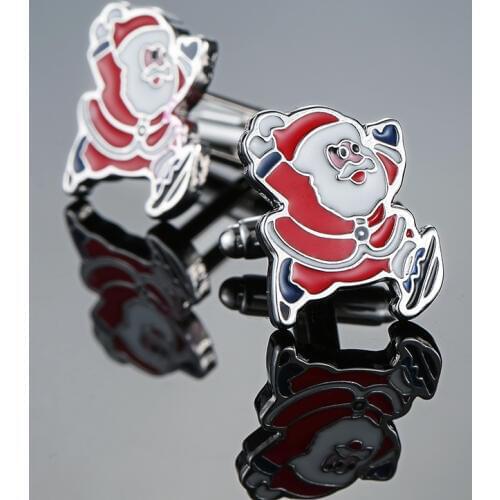 Luxury shirt Santa Claus cufflink for mens Brand cuff buttons cuff links High Quality abotoaduras Jewelry Christmas gift