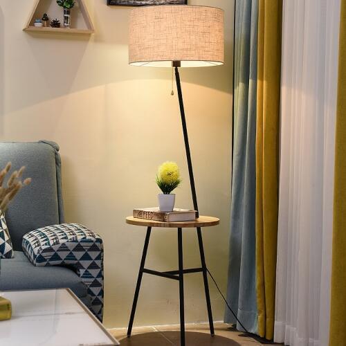 Nordic Modern Wood and Iron Floor lamp Floor Light LED E27 for living room dining room bedroom hotel project