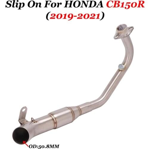Slip On For Honda CB150R Motorcycle Exhaust Pipe Scooter Front Header Link Pipe Middle Tube Escape Muffler With Catalyst Connect