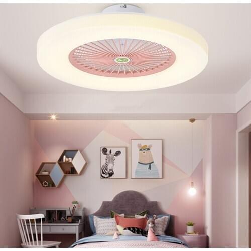 Nordic Ins Hot Led Smart Ceiling Fan Light Warm Romantic Bedroom Kitchen 3 Colors Invisible Fan Light With Remote Control