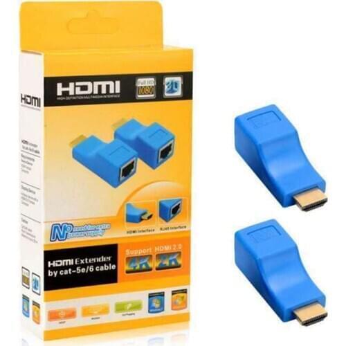 HDMI Extender H-COME Up to 100ft HDMI Ethernet Network Extender Adapter Over RJ45 Cat5-e Cat6 Cable (Transmitter + Receiver )
