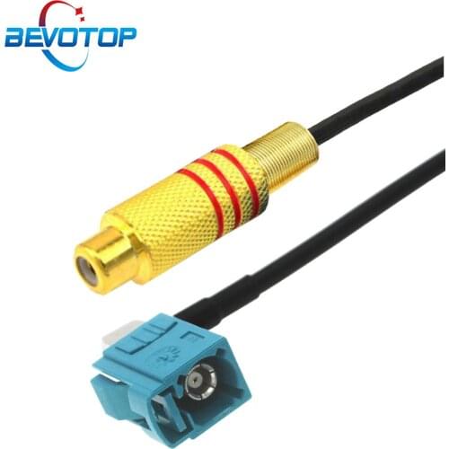 Universal Fakra Z Female Right Angle to RCA Video Camera Connection AV-IN Cable Adapter for Car Rear View Backup Parking Camera