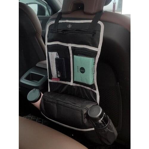 Universal Car Back Seat Storage Bag Organizer 600D Oxford Cloth Multifunction Hanging Organizer Anti-kick Pad Travel Accessories