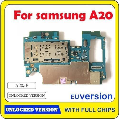 Factory Unlock Motherboard For Samsung Galaxy A20 A205F Original Logic Board ainboard For Galaxy A20 A205F With Full Chips