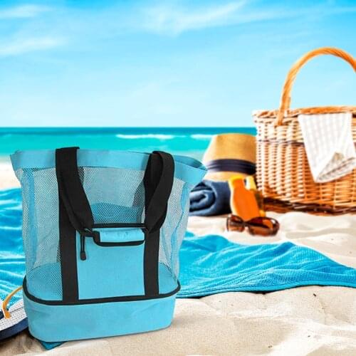 Car Network Womens Bag Double-Layer Food Portable Large Capacity Car Traveler Camping Lunch Backpack