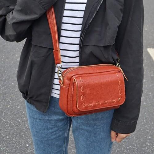 Genuine leather Women bag fashion first layer cowhide shoulder messenger bag female soft leather small Diagonal square bags