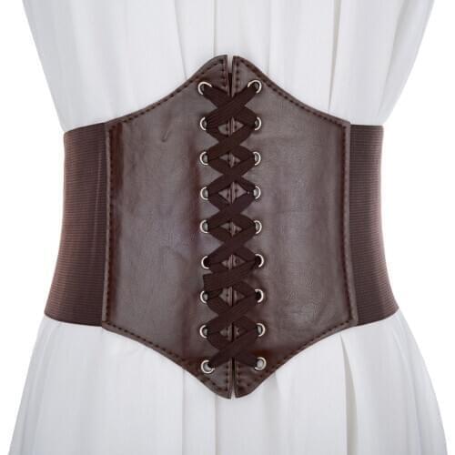 Women Ladies Soft PU Leather Wrap Around Tie Simple Fashion Corset Cinchs Large Waist Wide Dress Belt XIN-Shipping