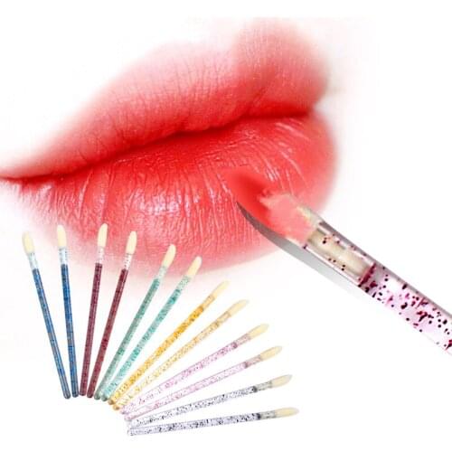 WUF 10 Disposable Make Up Lip Brush Lipstick Gloss Wands Applicator Makeups Lip Brushes Portable Extension Cosmetic Beauty Tool