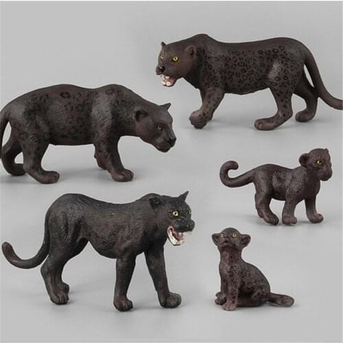 12*4.5cm Kid Learning Educational Simulational Toys Gifts For Baby Boys Birthday Kids Toys Wild Life Animal Black Leopard Models