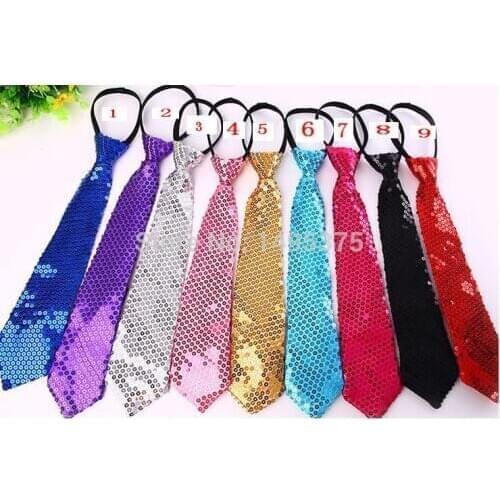 120pcs/lot candy color Glitter tie for dancing and holidays neck ties