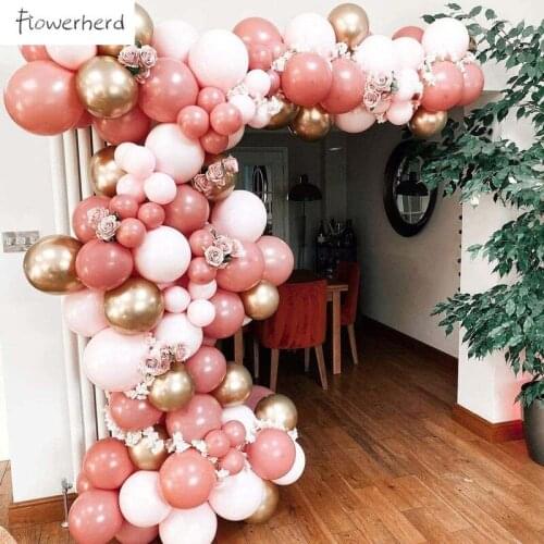 126Pcs Retro Pink Latex Balloon Garland Arch Kit Birthday Wedding Party Decoration Baby Shower Decorations Gender Reveal