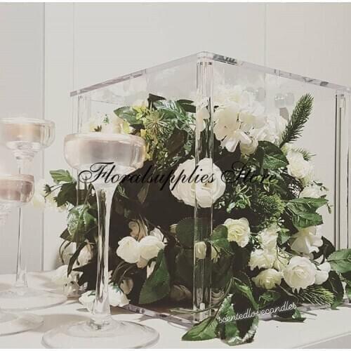 2PCS Acrylic Wedding Centerpiece Flower Stand Candle Holder Stand for Wedding Decoration Floral Centerpiece
