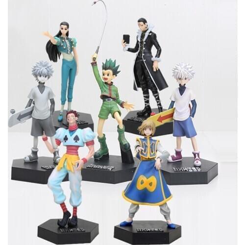 20cm Hunter X Hunter Gon Freecss Killua Zoldyck PVC Action Figure Toys Irumi Zorudikku Kurapika curarpikt Hisoka hyskoa Kulolo
