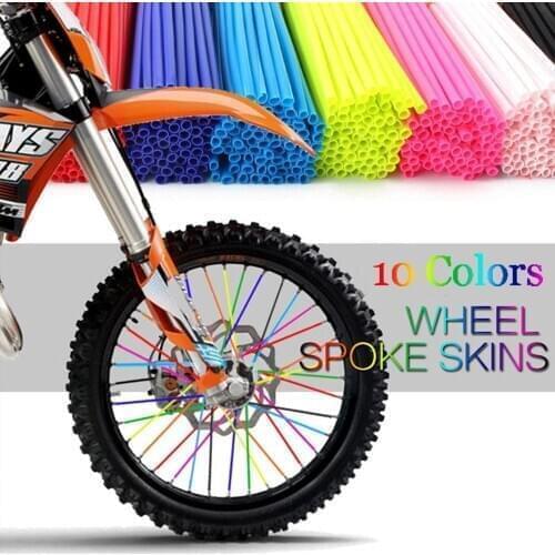 36Pcs Bike Motorcycle Dirt Decoration Motocross Wheel Spoke Wraps Rims Skins Protector Covers Decor car sticker