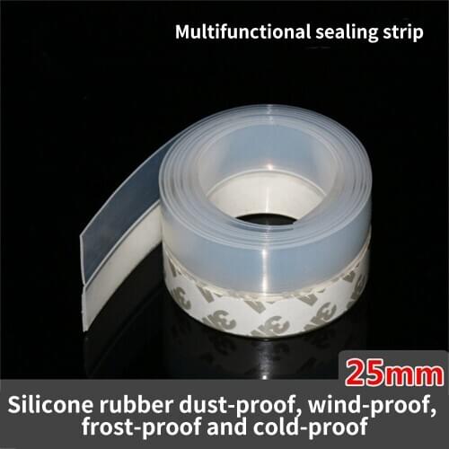 5M Flexible Self Adhesive Window Sealing Tape Strip Door Bar Waterproof Stick Glasses Shower Bathroom