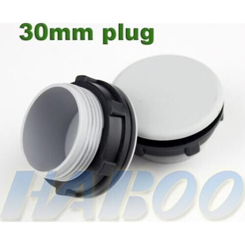 50pcs/lot plastic plug 30mm push button switch indicator plug black grey color panel plug