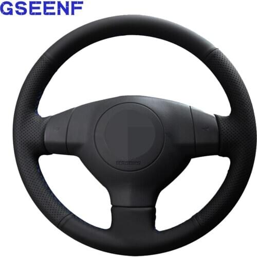 Car Steering Wheel Cover For Suzuki SX4 Alto Old Swift Opel Agila Black Hand-stitched Artificial Leather