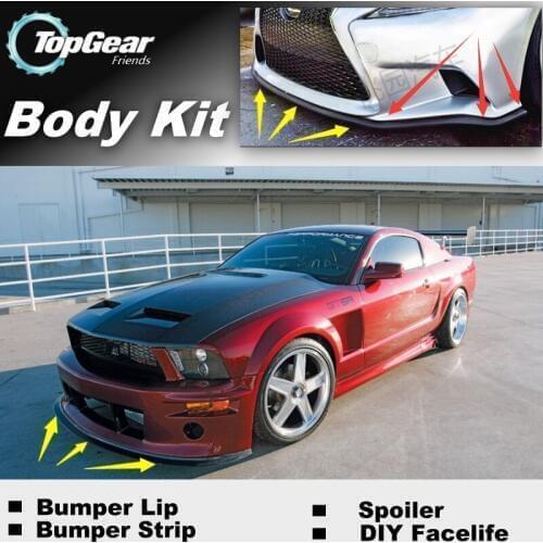 Bumper Lip Deflector Lips For Ford Mustang GT / CS Front Spoiler Skirt For TopGear Fans Car View Tuning / Body Kit / Strip