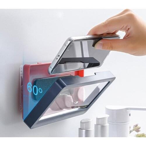 Bathroom Toilet Mobile Phone Holder Box Wall Mounted Soap Bracket Phone Storage Case Waterproof Shower Watching Holder