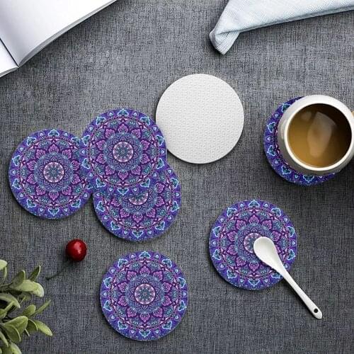 Upetstory Designer Mandala Style Absorbent Coaster Sets Heat-resistant Non Slip Mug Pad Mats Kitchen Accessories Tools
