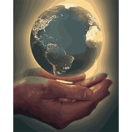 Gatyztory 60×75cm Paint By Numbers For Adults Kids Guardian Earth Handpainted Oil Painting Canvas Drawing DIY Gift Wall Decor