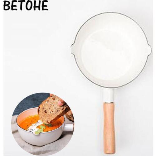 BETOHE Thicken Enamel 18cm 1.8L Leak Mouth Milk Pot Snow Pot Cook Rice Bottle Rice Paste