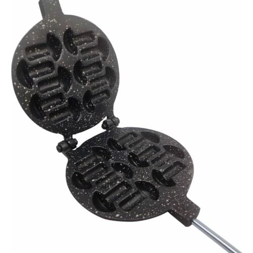 Cast Aluminum Granite Coated Mushroom Cookies Thai Mold Pan No Need For Oven Mushroom Cake Maker Breakfast Waffle Pan 10 Holes