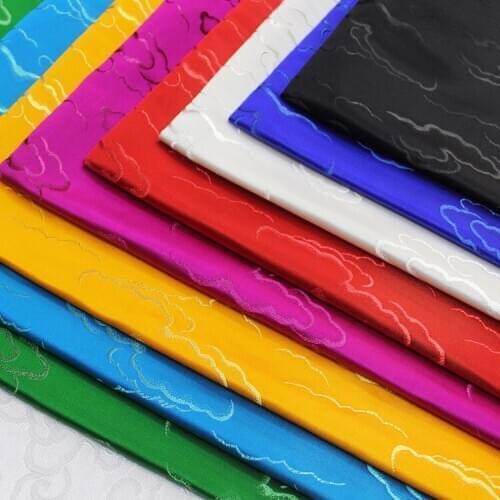 Chinese Wind Cheongsam Tang Dress Han Clothing Mongolian Robe Tibetan Robe Satin Fabric Cloud Jacquard Brocade Fabric Cloth