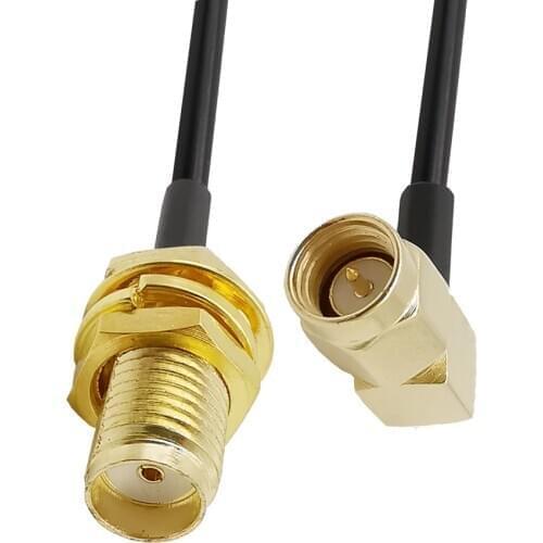 LMR195 Low-Loss Coax Extension Cable SMA Male Right Angle to SMA Female Antenna for 3G/4G/LTE/Ham/ADS-B 1/3/5/8/10/12/15M