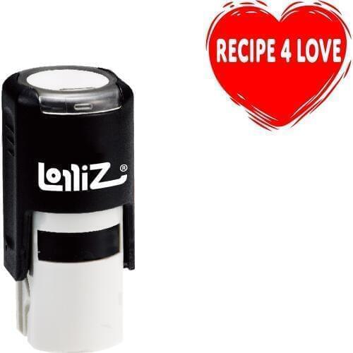 LolliZ RECIPE 4 LOVE Self-Inking Rubber Stamp - Inky Conversation Heart Series