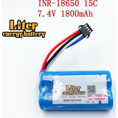 7.4V 1800mAh lithium battery For Udi U12A Syma S033g Q1 Tianke H100 7.4 lithium Battery 18650 7.4 V 1800mah 15C