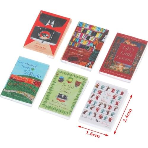 6Pcs/set 1:12 Dollhouse Miniature Book Model Notebook Doll House Study Decor Accessories For Doll Birthday Gifts