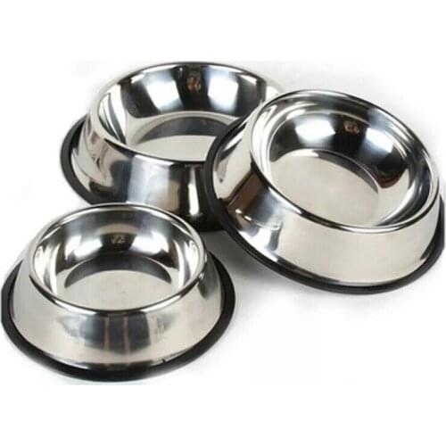 6 Sizes Dog Cat Bowls Stainless Steel Travel Footprint Feeding Feeder Water Bowl For Pet Dog Cats Puppy Outdoor Food Dish 2021