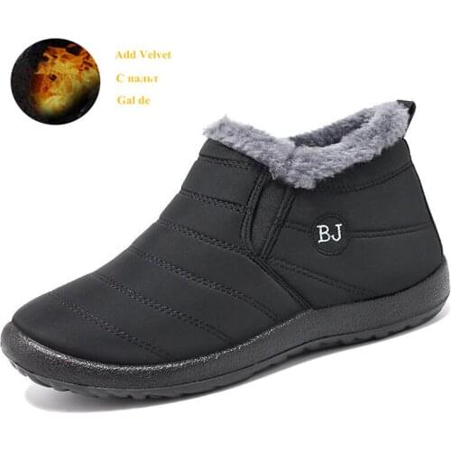 Mens Cheap Boots Hot sale Warm Men Snow Boots Waterproof Lightweight Winter Shoes For Men Plus Size 47 Slip On Unisex Fur Shoes
