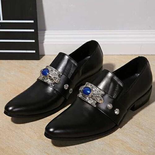 Autumn leather new leather shoes business dress brand mens shoes pointed office mens shoes party wedding shoes mens shoes