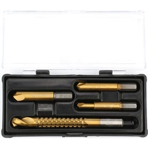 Damaged Screw 4pcs Remover 4in1 Lot Drill Out Handymen Broken Bolt Stud Removal Tool Kit 4pc #1 #2 #3 Milling Drill Bits 8mm