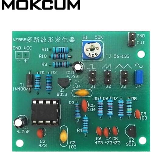 DIY Kits NE555 Multi-channel Waveform Generator Suite Sine Triangle Square Wave Electronic Training Kit