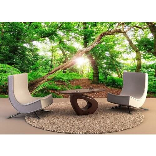 Custom Wallpaper Murals Summer Forest Self Adhesive Vinyl Wall Sticker Wall Paper Art Wall Painting Living Room