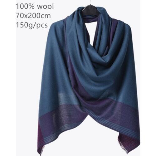 Naizaiga 2019 New arrival 100% wool blue purple spring fashion women scarf , YR123