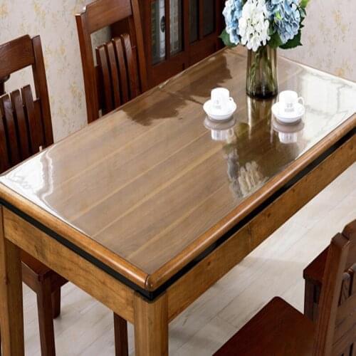 Transparent Soft Glass Tablecloth Transparency PVC table cloth Waterproof Oilproof Kitchen Rectangular Dining table cover