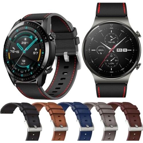 22mm Genuine Leather Watch Band For Huawei GT 2 Pro correa reloj inteligente Replacements Honor Magic 1 2 46mm Watch Mens Strap