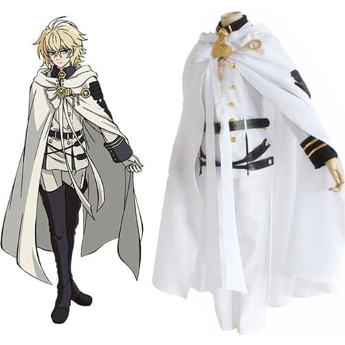 Seraph of the End Owari no Serafu Mikaela Hyakuya Vampire Military Uniform Cloak Cosplay Costume Halloween Clothing Set
