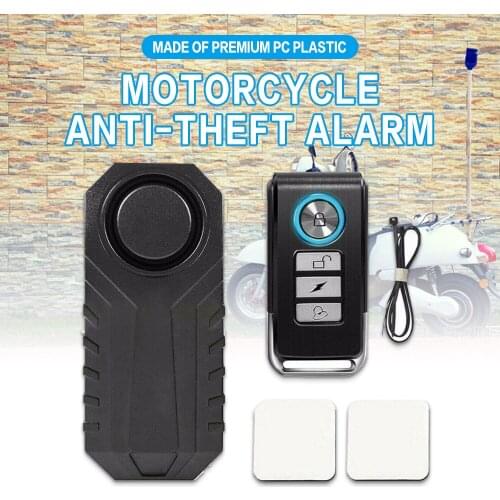 Bicycle Motorcycle Anti-theft Alarm System 113dB Loud Wireless Remote Control Waterproof Bicycle Security Alarm Vibration Sensor