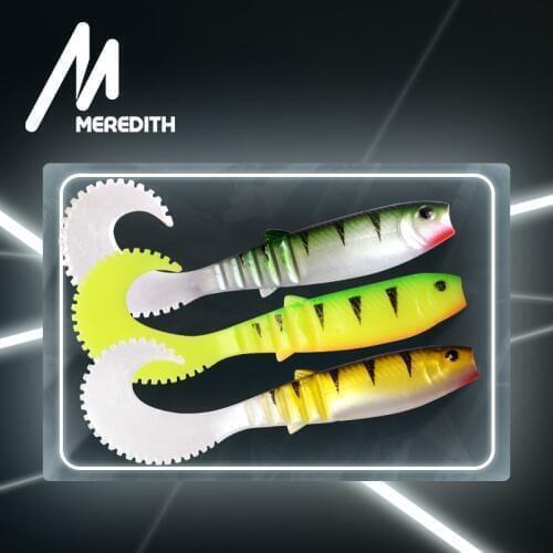 MEREDITH Cannibal Curved Tail Fishing Lures 70mm 90mm 110mm Artificial Wobblers Soft Baits Silicone Shad Worm Bass leurre souple