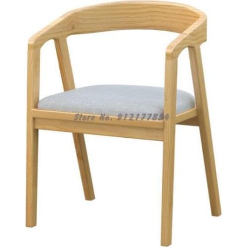 Dining Chair Solid Wood Chair Backrest Office Negotiation Chair Desk Home Modern Simple Leisure Armchair 1131
