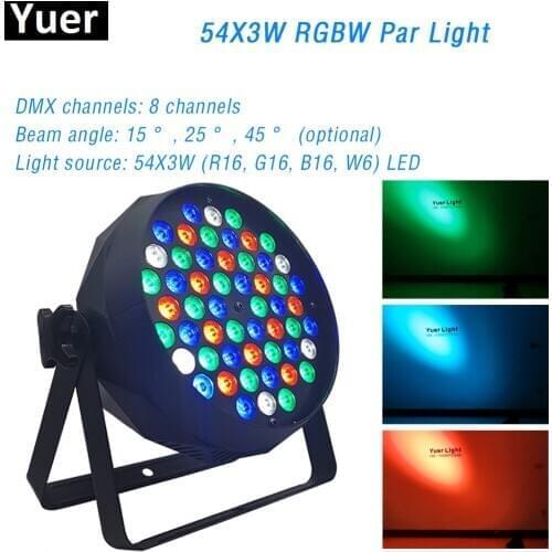 LED 54X3W Par Light Flat Strobe Light RGBW Beam Wash 2IN1 Stage Effect Light DJ Disco DMX512 Control For Stage Party Club Show