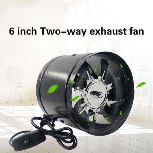 6 inch kitchen toilet Two-way exhaust fan louver 6" pipe air ventilation ceiling booster Blower metal exhauster 150mm