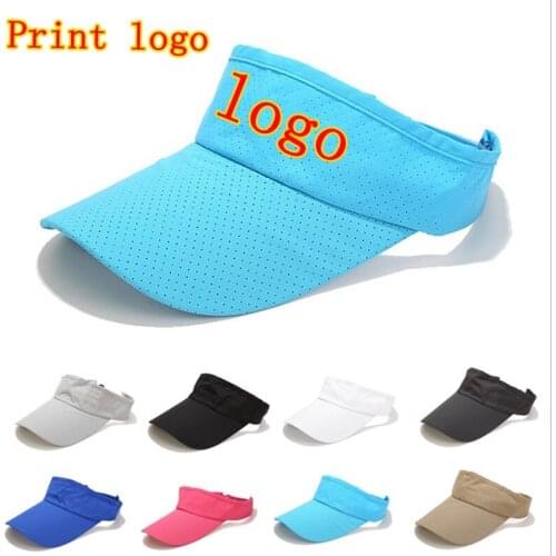 WZCX Print Logo Velcro Adjustable Sun Protection Empty Top Hat Summer Unisex Print Ad Shading Sun Visor Hat Peaked Cap